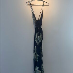 Elegant Black Floral Maxi Dress